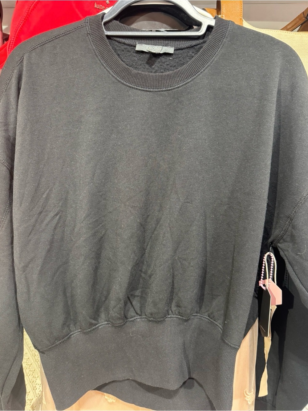0154 Women's Oversized Crewneck Sweatshirt - Charcoal - Picture 3 of 3